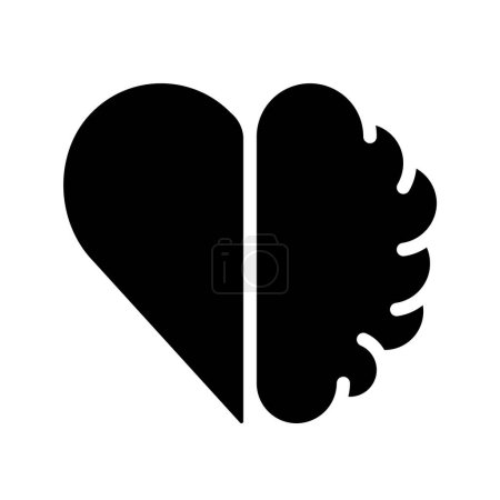 Téléchargez les illustrations : Coeur avec illustration vectorielle du cerveau - en licence libre de droit