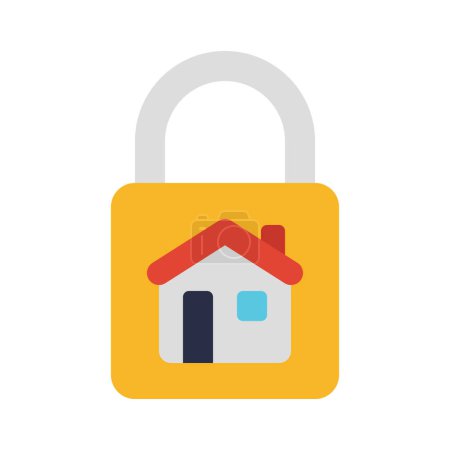 Illustration for House security flat color icon - Royalty Free Image