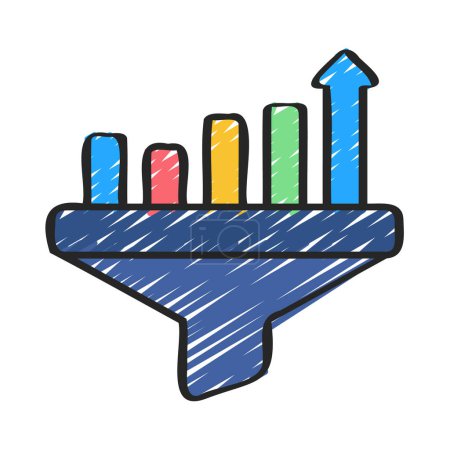 Illustration for Filter Chart Data web icon vector illustration - Royalty Free Image