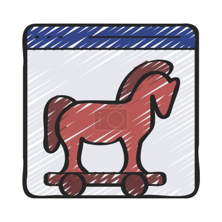 Ilustración de Icono vectorial de Caballo de Troya, ilustración - Imagen libre de derechos