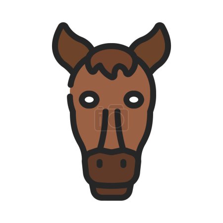 Téléchargez les illustrations : Icône vectorielle d'un cheval, illustration - en licence libre de droit