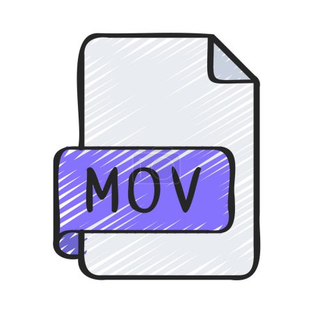 Illustration for MOV File icon, vector illustration - Royalty Free Image