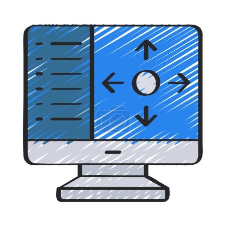 Téléchargez les illustrations : Illustration vectorielle d'icône de Web de contrôles d'inclinaison de programme - en licence libre de droit