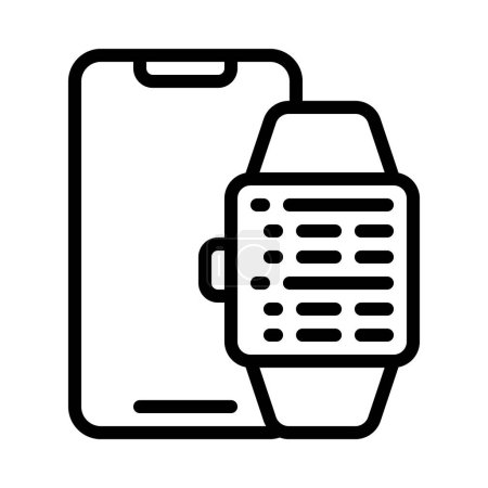 Téléchargez les illustrations : Smartwatch icône, illustration vectorielle design simple - en licence libre de droit