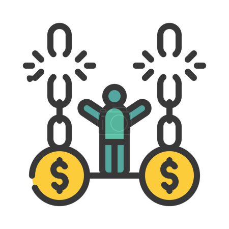 Financially Free web icon vector illustration