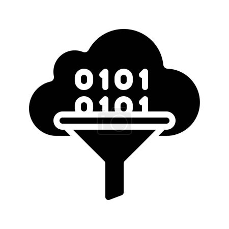 Ilustración de Icono de filtro de código de nube, ilustración de vectores. - Imagen libre de derechos