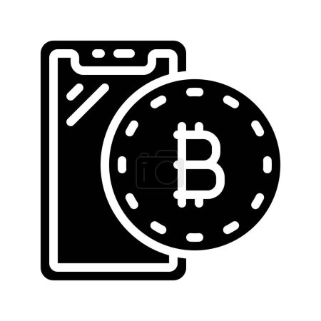 Illustration for Bitcoin coin and notebook icon illustration - Royalty Free Image