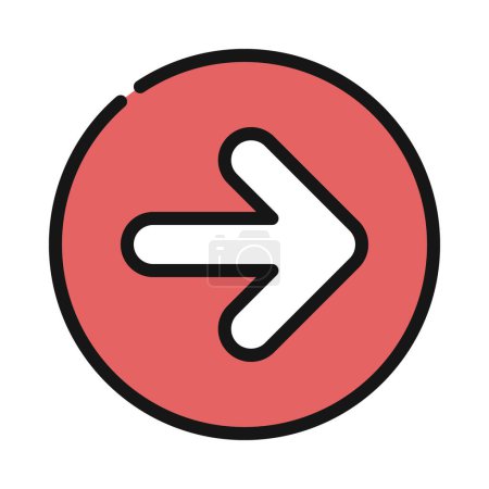 Ilustración de Ilustración de vector de icono web redondeado flecha derecha círculo - Imagen libre de derechos