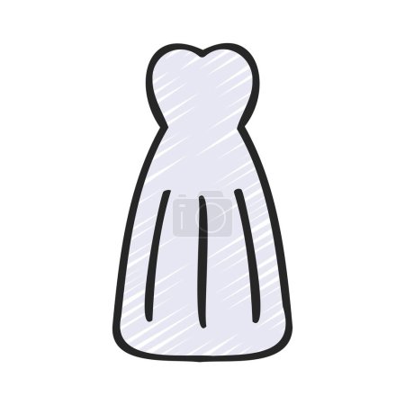 Téléchargez les illustrations : Icône de robe, illustration vectorielle sur fond blanc - en licence libre de droit