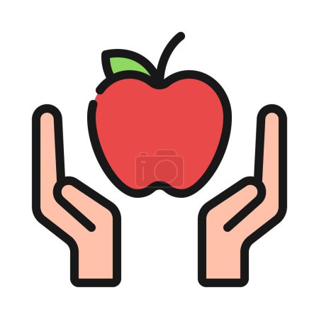 Illustration for Give Apple web icon vector illustration - Royalty Free Image