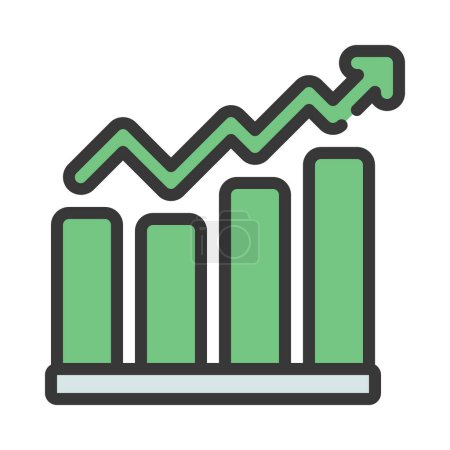 Illustration for Chart infographic graph diagram a single icon silhouette icon for design and creativity. - Royalty Free Image