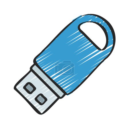 Téléchargez les illustrations : Icône clé USB illustration vectorielle - en licence libre de droit