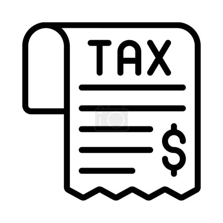 Téléchargez les illustrations : Impôt Icône de reçu. icône vectorielle pour la conception web isolé sur fond blanc - en licence libre de droit