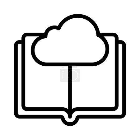 Ilustración de Icono de aprendizaje automático en la nube, ilustración vectorial. - Imagen libre de derechos