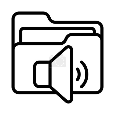 Ilustración de Icono de carpeta de audio, ilustración vectorial - Imagen libre de derechos