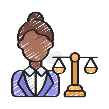 Illustration for Lawyer  web icon vector illustration - Royalty Free Image