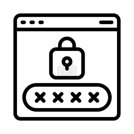 Téléchargez les illustrations : Icône de mot de passe, illustration vectorielle conception simple - en licence libre de droit