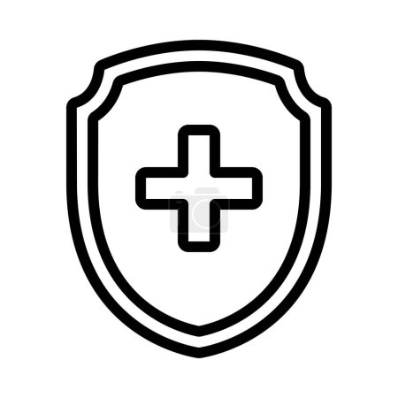 Illustration for Health Insurance shield simple icon, vector illustration - Royalty Free Image