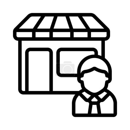 Illustration for Small Business Owner web icon vector illustration - Royalty Free Image