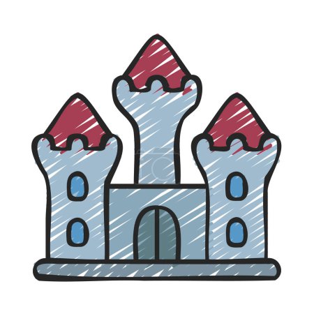 Téléchargez les illustrations : Icône du château, illustration vectorielle - en licence libre de droit