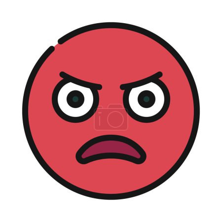 Illustration for Angry face emoji vector illustration icon - Royalty Free Image
