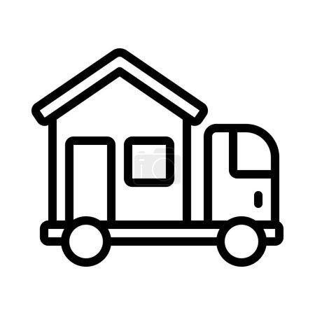 Téléchargez les illustrations : Accueil Camion Icône de livraison, illustration vectorielle - en licence libre de droit