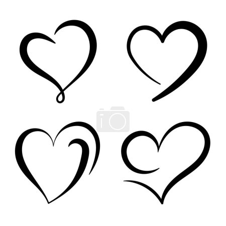 Illustration for Set of hearts vector illustration background - Royalty Free Image