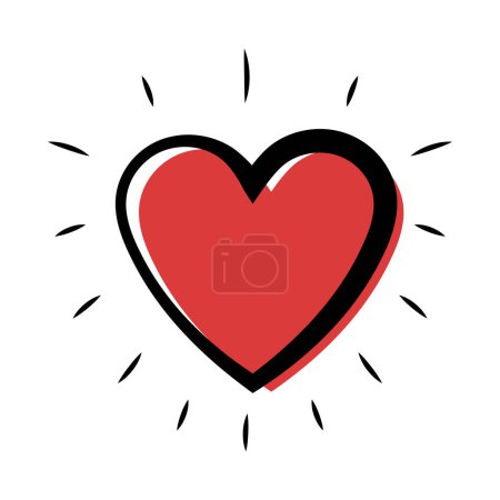 Téléchargez les illustrations : Illustration vectorielle d'icône de coeur dessinée à la main - en licence libre de droit