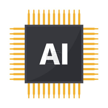 Illustration for Ai Computer chip icon vector illustration - Royalty Free Image