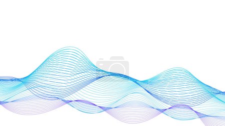 Illustration for Abstract Wavy Lines Background Blue, vector illustration - Royalty Free Image