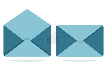 Ilustración de Icono de correo abierto y cerrado, ilustración vectorial - Imagen libre de derechos