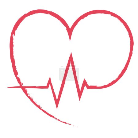 Illustration for Heart with  ECG  isolated icon vector illustration design - Royalty Free Image