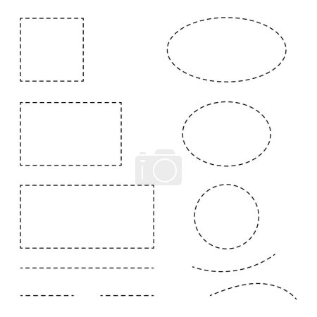 Illustration for Dotted Lines Circles And Boxes Borders - Royalty Free Image