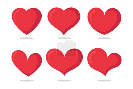 Illustration for Hearts Set Flat icons vector illustration - Royalty Free Image