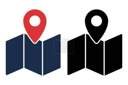 Ilustración de Conjunto de iconos de ubicación pin vector ilustración - Imagen libre de derechos
