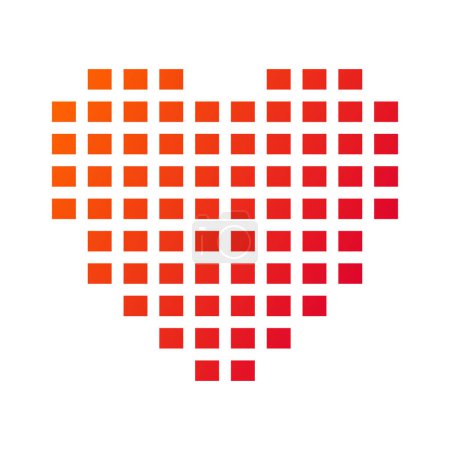 Illustration for Gradient Heart Made From Squares - Royalty Free Image
