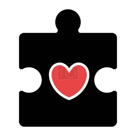 Illustration for Puzzle Piece With Heart - Royalty Free Image