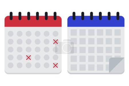 Ilustración de Dos calendarios de estilo plano - Imagen libre de derechos