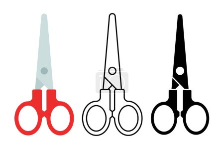 Illustration for Scissors Flat Outline Glyph - Royalty Free Image