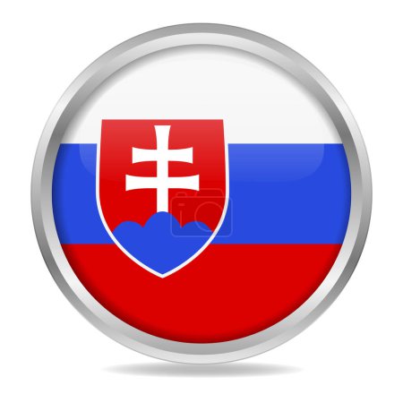 Slovakia Flag Gradient Button Circle