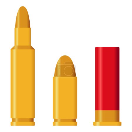 Ilustración de 3 diferentes tipos de conjunto de gradiente de balas - Imagen libre de derechos