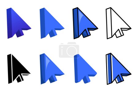 Illustration for Set of Six 3D Cursors - Royalty Free Image