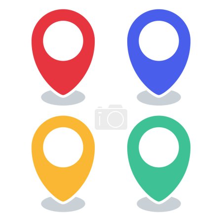 Illustration for Set of pin location icons vector illustration - Royalty Free Image