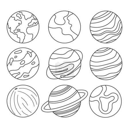 Téléchargez les illustrations : Planète web icône vectoriel illustration - en licence libre de droit