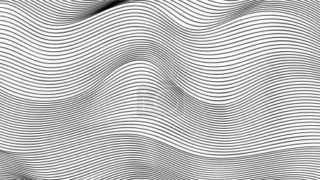 Ilustración de Fondo de líneas onduladas delgadas negras, ilustración vectorial - Imagen libre de derechos