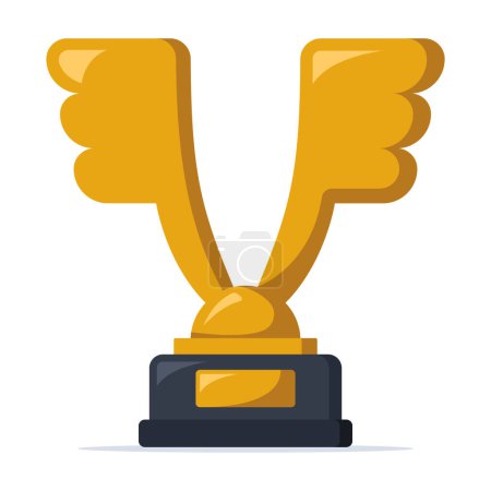Illustration for Golden trophy icon isolated on white background. vector - Royalty Free Image