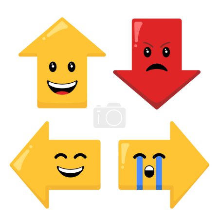 Illustration for Emoji Arrows Set, vector illustration - Royalty Free Image