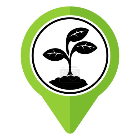 Ilustración de Glifo planta crecimiento ubicación pin - Imagen libre de derechos