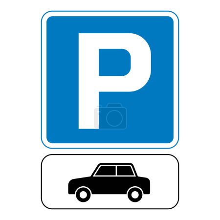 Téléchargez les illustrations : Parking icône web illustration vectorielle - en licence libre de droit