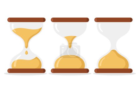 Illustration for Set of Three Sand Timers icon on white background - Royalty Free Image